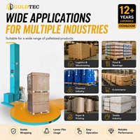 Machine d'emballage automatique intelligente Goldtec à commande PLC, machine d'emballage de palettes avec film étirable et rampe