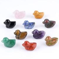 Figuras de Patos de Cristal y Piedra Talladas a Mano de 1 Pulgada, Lindas Figuras de Animales para Decoración del Hogar