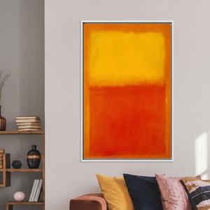 Printed <b>Canvas</b>: Rothko Style Abstract, Vibrant Orange Yellow Art,WHITE <b>FRAMED</b> <b>CANVAS</b> - Product Image 2