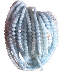 Calibrato Latteo <span class=keywords><strong>Acquamarina</strong></span> Rotonda perline di Pietra Allentati fare commercio all'ingrosso - Product Image 1