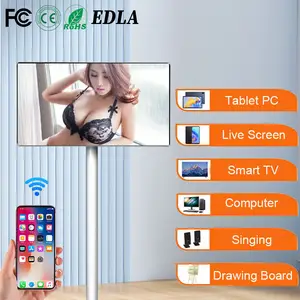New Product Portable Floor Standing Touch Standby Me Tv Tablet Pc Wifi Lcd Interact Screen Digital Signage Advertising Smart TV