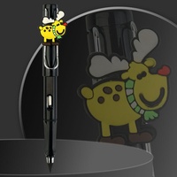 Crayon sans encre Weizhuang Bear, mignon, automatique, infini, promotionnel, corps en plastique noir, impression numérique, 10 couleurs