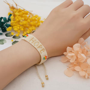 Bộ trang sức DG <span class=keywords><strong>Jewelry</strong></span> phong cách Bohemian bán chạy tại Châu Âu và Mỹ, làm từ đá tự nhiên MIYUKI, kiểu dáng tự làm, họa tiết cầu vồng, hạt chữ cái. - Product Image 2