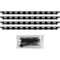 Kit de gestion de câbles pour rack 19 pouces 0,5U, barres de fixation en L, attaches pour câbles, design robuste en métal multi-trous pour câblage flexible