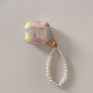 Pour <span class=keywords><strong>Airpods</strong></span> 3 2 1 Pro Pro2 casque étui arc-en-ciel dégradé marbre coque étuis souples sans fil écouteur boîte couverture avec bracelet de perles - Product Image 3