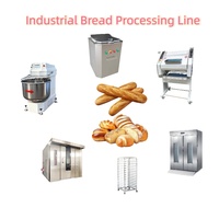 Ligne de production automatique de pain industrielle |   Ensemble complet d'équipements de boulangerie avec pétrin spirale, diviseur de pâte, mouldeuse et four rotatif