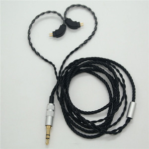 Cable de auriculares trenzado de 4 hilos chapado en oro de alta gama y duradero, cable de audio de nailon de 120 cm para auriculares con conector de 3,5 mm - Product Image 1