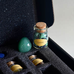 للبيع بالجملة مجموعة زجاجات رقائق حجرية كريستالية عالية الجودة للشفاء زجاجات أحجار كريمة كريستال زجاجة أمنيات للديكور المنزلي - Product Image 3