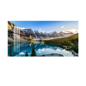 Moderne Grand Paysage Mur Toile Art Nature Photos des Alpes <span class=keywords><strong>Montagne</strong></span> Soleil Forêt et <span class=keywords><strong>Lac</strong></span> en Cristal Porcelaine Cadre - Product Image 4