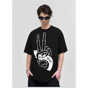 Camiseta Gráfica Personalizada para Hombre, Manga Corta, Cuello Redondo, Estilo Urbano, Informal, con Estampado, 100% Algodón Jersey, Transpirable - Product Image 4