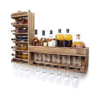 Porte-verres à vin en bois de luxe Porte-verres à vin et à whisky muraux