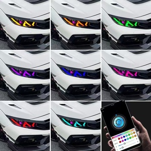 Faros Delanteros Modificados y Mejorados para Honda Civic Décima Generación 2016-2021, Faros Delanteros de Arcoíris Fluidos con Control por Aplicación - Product Image 2