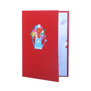 <span class=keywords><strong>Carte</strong></span> de vœux 3D écologique et recyclable en forme d'arrosage, faite à la main, avec vernis brillant, thème jardin fleuri, en papier, vente en gros - Product Image 6