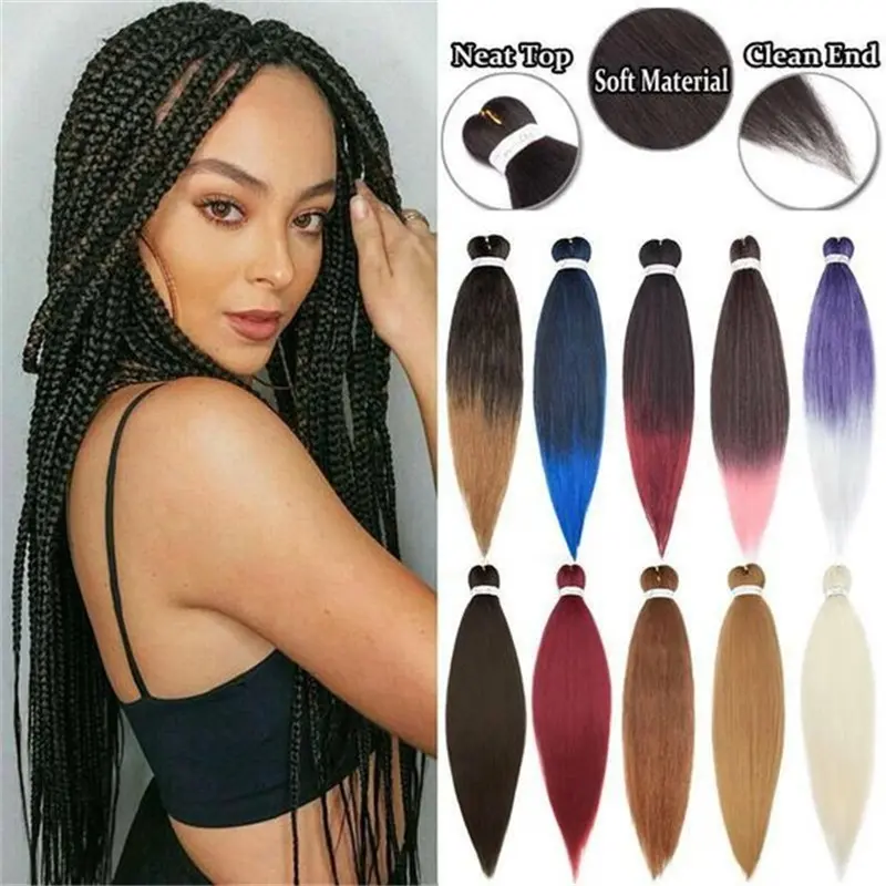 Wholesale 26 Inch Easy Braids Synthetic Hair Bulk Jumbo Crochet Braiding Hair Extensions For Black Women Braided Hair Bundles