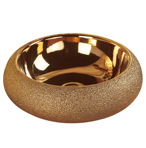 Chaozhou-lavabo de cerámica de color dorado para baño, encimera de Mano Dorada - Product Image 4