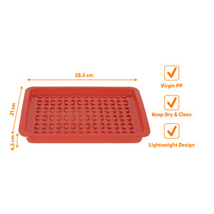 Rectangle <b>Plastic</b> Drying <b>Tray</b> 28.5x21x4.5cm Lightweight Virgin PP Keep Dry Clean Design Durable BPA Free <b>Plastic</b> Serving <b>Tray</b> - Product Image 1
