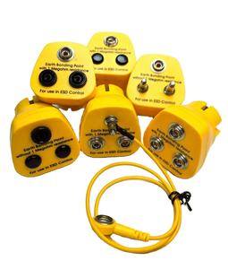 Fiche de mise à la terre jaune antistatique à 3 broches pour contrôle ESD 3X10mm - Product Image 1