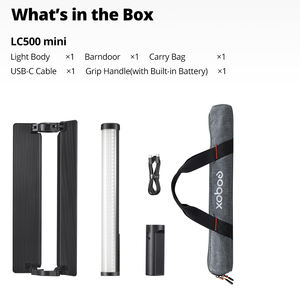 <span class=keywords><strong>Godox</strong></span> LC500 mini LC500R mini 2500K-8500K <span class=keywords><strong>LED</strong></span> Light Stick Efectos de iluminación CRI 95 TLCI 96 Lámpara de <span class=keywords><strong>tubo</strong></span> de mano con Barndoor - Product Image 2