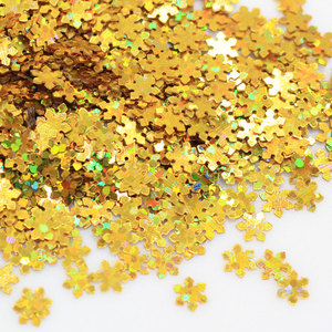 Holographic 4mm Gold Snowflake Glitters Decorations Gel Varnish Nail <strong>Sequins</strong> Flakes Nail <strong>Art</strong> - Product Image 2