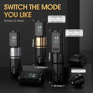 Máquina de Tatuaje Inalámbrica <span class=keywords><strong>Ambition</strong></span> <span class=keywords><strong>Soldier</strong></span>, Kit de Pluma Rotatoria con Pantalla de Potencia de 2400 mAh, Carrera de 4.0 mm, Desechable, Permanente, Profesional - Product Image 4