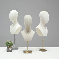 Tête de mannequin femme recouverte de tissu en mousse, support de présentation pour perruques, chapeaux, écharpes, bijoux, vêtements, pour vitrine de magasin