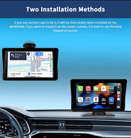 OEM ODM Monitor pintar 7 inci portabel, Radio otomatis Android CarPlay tanpa kabel GPS BT FM layar sentuh