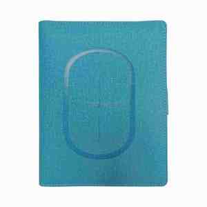 Nouveau carnet A5 à bouton magnétique avec chargeur sans fil, couverture en tissu PVC, idée cadeau d'affaires, coffret cadeau de Noël en cuir - Product Image 3