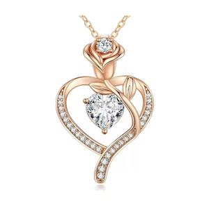 Nuevo Día de San Valentín Día DE LA MADRE Corazón eterno Rosa Corazón Conjunto Collar de moda Joyería - Product Image 2