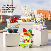 Ensemble de blocs de construction Street View Ice Cream Cart, modèle de camion de nourriture à assembler soi-même, jouet cadeau pour tous les âges