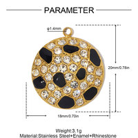Nouveau Pendentif Cœur Léopard en Acier Inoxydable Personnalisable Orné de Diamants 2026 pour Fabrication de Bijoux Colliers Accessoires Vente en Gros