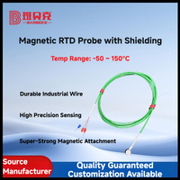 Sensor de temperatura RTD PT100/PT1000 de alta precisión con Sonda magnética y cable PTFE Instrumentos de temperatura personalizables de 3 hilos