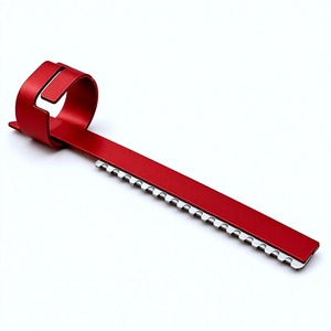 Red Plastic Single Blade <b>Razor</b> with Adjustable Clamp Handle for Precise Shaving Thinning Body & Face Use <b>Men</b> - Product Image 2