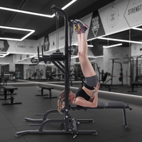 CHENGMO SPORTS Gimnasio Fitness Multifuncional Pull Up Power Tower Station alta calidad Chin Up Station Dip Stand con prensa de banco