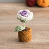 Buatan tangan rajutan warna-warni mawar lucu modis dekorasi Desktop hadiah untuk Natal Thanksgiving Tahun Baru Hari Valentine
