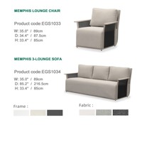 Conjunto de Sofás Modernos para Patio y Jardín Express Garden, 5 Piezas, Muebles de Aluminio para Exteriores, Espuma de Alta Densidad, Impermeables, para Villa o Parque