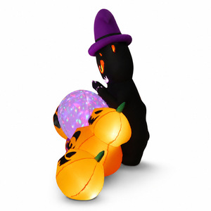 Modelo Inflable de Gato Negro y Calabaza Colorida para Halloween, Decoración de Patio Exterior - Product Image 6
