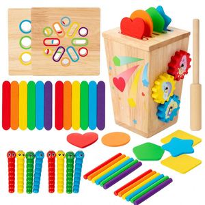 Juguete Montessori para Niños y Niñas, Juego Sensorial Divertido, Actividades de Aprendizaje Preescolar, Juego 4 en 1 de Clasificación de Colores de Madera - Product Image 6