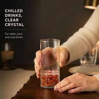 Verre à whisky droit en verre borosilicate avec pierres de guérison en pierres précieuses naturelles pour boissons froides, idéal pour la maison, le bar, les jus glacés et le thé
