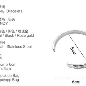 Pulsera Grabada Personalizada al por Mayor, Brazalete Abierto de Banda Delgada con Coordenadas Personalizadas, Joyería de Acero Inoxidable para Hombre - Product Image 4