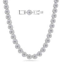 Chaînes Iced Out pour Hommes, Plaqué Or 14 carats, Diamants CZ, Colliers Cubains, Bijoux Hip Hop, Zircon Cubique Taille Ronde 5A+, Chaînes Tennis Halo