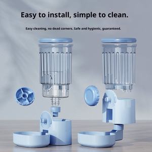 Yeni Plastik Sağlam Klasik Asılı Kafes Köpek Mama Kabı Otomatik Su Sebili ve Besleyici 2'si 1 Arada Çevre Dostu Su Geçirmez IPX5 Toptan - Product Image 2