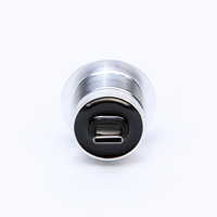 22mm Einbau-USB-C-Buchse/Anschluss, rund, USB-C-Buchse auf Stecker, IP65-zertifiziert, 3A 5V, Gehäuse aus Kupferlegierung