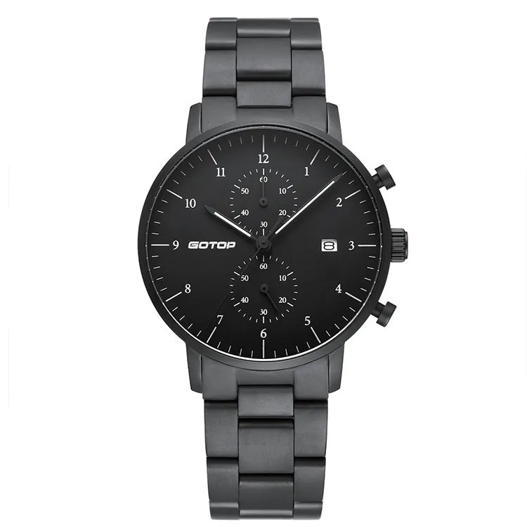 OEM ODM free design 3D black stainless steel man watches 2020 designer custom logo with private label quartz watch of watches