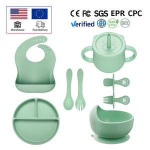 Juego de <span class=keywords><strong>Vajilla</strong></span> para Bebés Más Vendido, Juego de Cena de Silicona Irrompible con Tazón para Refrigerios y Babero - Product Image 2