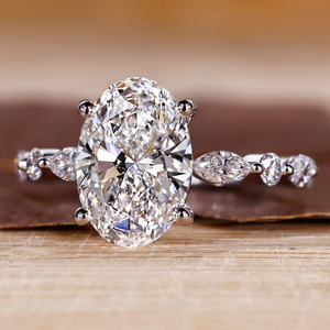 Gia Igi معتمد من CVD HPHT مختبر الماس المزروع 14K/18K خاتم خطوبة من الذهب الخالص مع مجوهرات نسائية بيضاوية القطع - Product Image 2