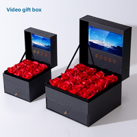 Boîte de brochure vidéo personnalisée de luxe avec écran LCD, en carton, pour bijoux, fleurs, cadeau romantique fait main pour petite amie, Saint-Valentin