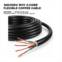 Câble de commande flexible 5 conducteurs 5x0,5mm² H05VV-F RVV en cuivre souple isolé et gainé PVC 300/500V pour câblage d'équipements intérieurs