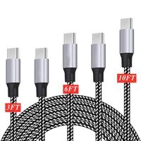 Pour Samsung USB Type C Câble 3ft 6ft 10ft Tressé En Nylon + Aluminium Métal Fin QC 3.0 Charge rapide 3A USB-A à USB-C Chargeur Câble