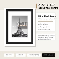 Cadre photo mural moderne personnalisable en plastique PS écologique, doré, simple, noir, blanc, format A4, vente en gros
