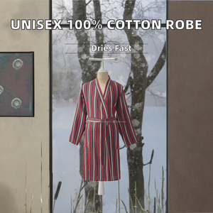 Albornoz unisex de algodón 100% con cordón, manga larga, de lujo, para primavera, ODM, el más vendido, de secado rápido, ropa de dormir de verano, transpirable, tejido. - Product Image 2